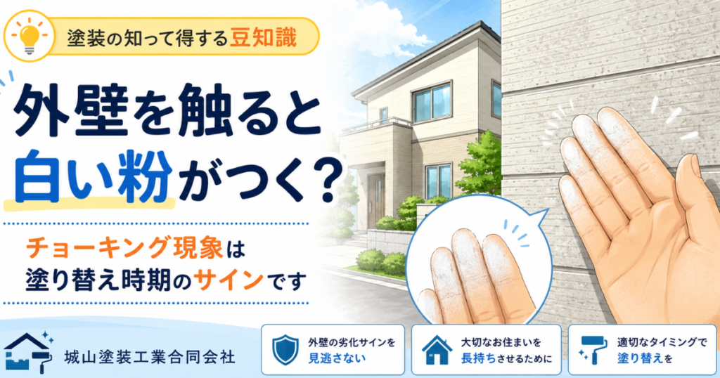 熊本市の住宅で見られる外壁のチョーキング現象